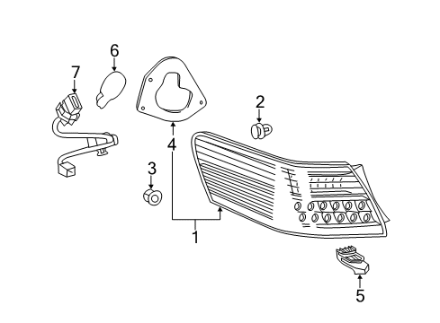 2010 Toyota Camry Bulbs Socket & Wire Diagram for 81555-33520