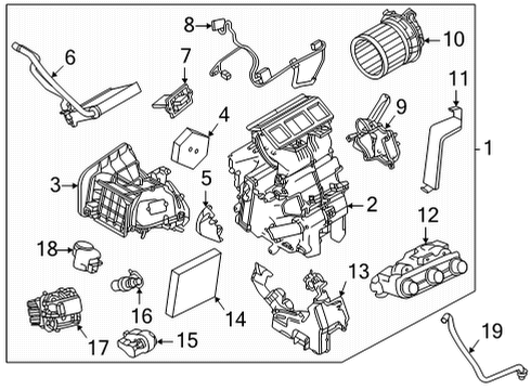 2021 Nissan Versa Heater Core & Control Valve Thermostat Assembly Diagram for 21200-5RA0A