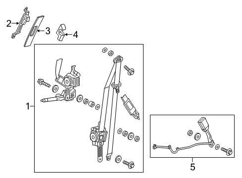 2017 Honda HR-V Seat Belt Adjuster, Shoulder Slide *NH882L* (PLATINUM GRAY) Diagram for 81460-T5R-A01ZA