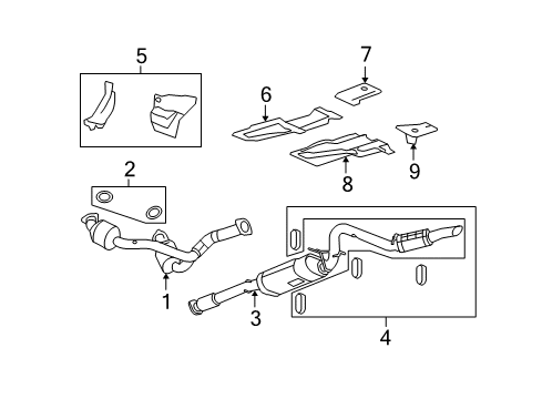 2008 Chevrolet Avalanche Exhaust Components Exhaust Muffler Assembly (W/ Resonator, Exhaust & Tail Pipe Diagram for 25920416