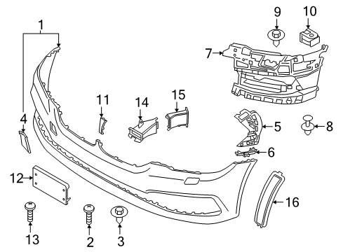 2017 BMW 530i xDrive Front Bumper Support, Fog Lamp Left Diagram for 51117385345