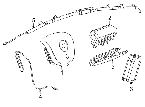 2014 Chevrolet Spark Air Bag Components Rear Seat Air Bag Diagram for 95381393