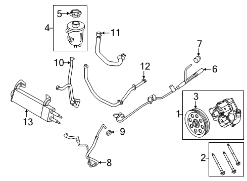 2017 Ford F-350 Super Duty P/S Pump & Hoses, Steering Gear & Linkage Power Steering Pump Reservoir Diagram for HC3Z-3E764-C