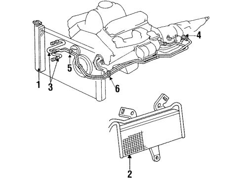 1996 Dodge Ram 3500 Trans Oil Cooler Transmission Oil Cooler Diagram for 4863834AB