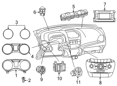 2020 Dodge Journey Instruments & Gauges Cluster-Instrument Panel Diagram for 68310781AB