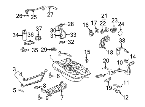 2002 Toyota Camry Filters Filter Diagram for 23217-0F010