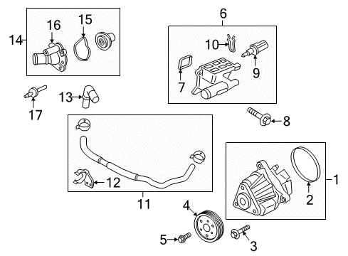 2022 Ford EcoSport Water Pump Water Pump Assembly Diagram for 4S4Z-8501-E