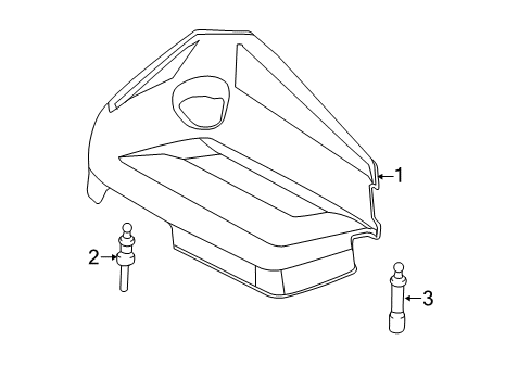 2016 Ford Fusion Engine Appearance Cover Engine Cover Stud Diagram for AV6Z-6A957-A