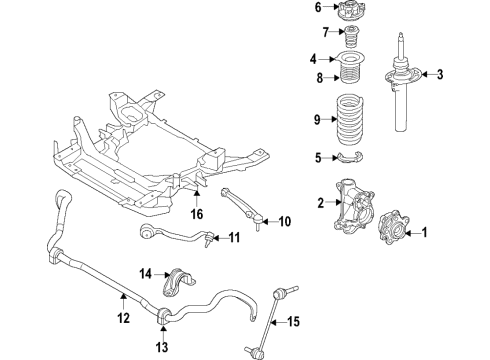2019 BMW X3 Front Suspension Components, Lower Control Arm, Ride Control, Stabilizer Bar SWING SUPPORT, FRONT, RIGHT Diagram for 31356881092