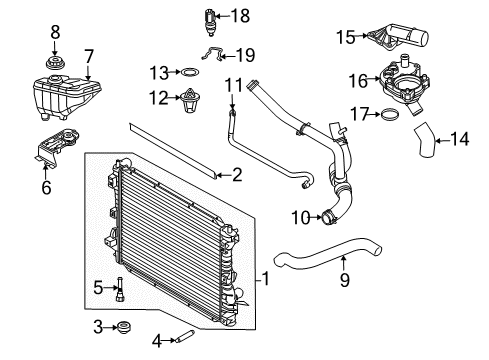 2010 Ford Mustang Radiator & Components Upper Hose Diagram for 4R3Z-8260-AA