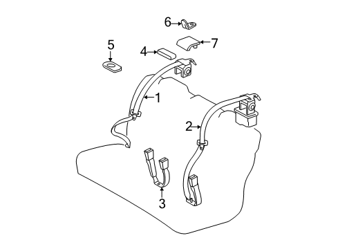 2012 Toyota Camry Seat Belt Guide Diagram for 73343-33020-A1