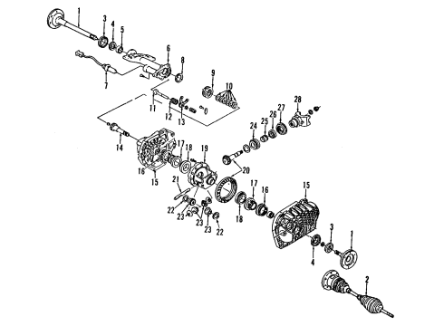 2011 GMC Yukon Front Axle, Axle Shafts & Joints, Differential, Drive Axles, Propeller Shaft Front Axle Propeller Shaft Assembly Diagram for 22845694