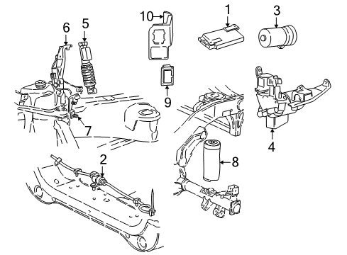 2002 Lincoln Blackwood Auto Leveling Components Control Module Diagram for 2C6Z-5A919-AA