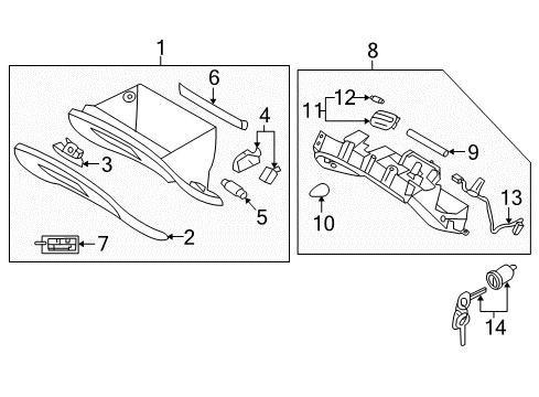 2009 Kia Sportage Glove Box Label-Air Bag Diagram for 85261-2F510