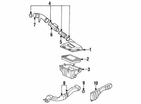 1995 Hyundai Scoupe Filters Resonator Assembly Diagram for 28190-22050