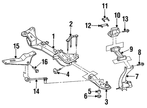 1995 Infiniti Q45 Front Suspension Components, Lower Control Arm, Upper Control Arm, Ride Control, Stabilizer Bar Bolt-Upper Link Diagram for 01125-02291
