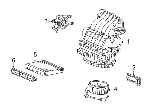 2018 Acura RDX Blower Motor & Fan Blower Sub-Assembly Diagram for 79305-TX4-A41