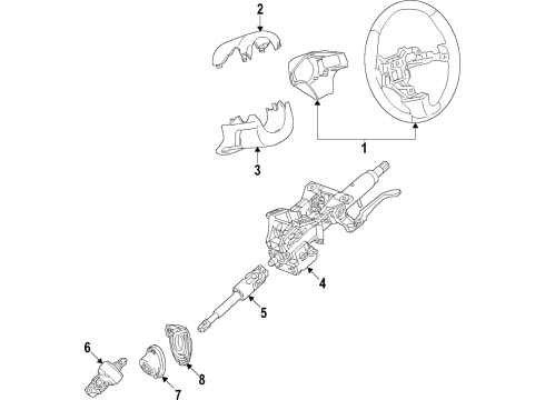 2020 Buick Regal Sportback Steering Column & Wheel, Steering Gear & Linkage Steering Wheel Diagram for 84488229