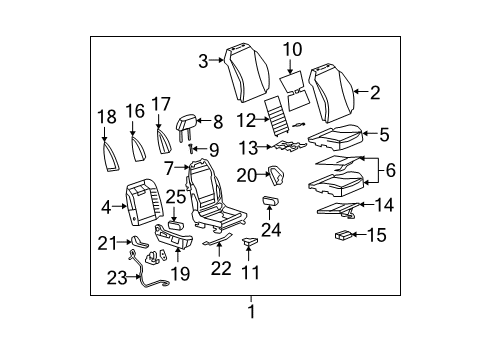 2007 Saturn Aura Front Seat Components Switch Asm-Passenger Seat Heater *Ebony Diagram for 15295573