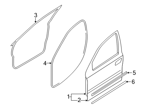 2008 Ford Taurus Front Door Regulator Module Diagram for 8G1Z-5423208-B