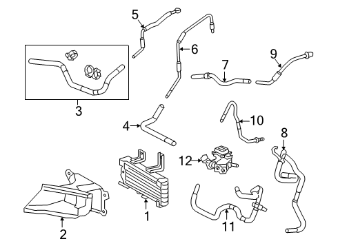 2022 Lexus RX450hL Trans Oil Cooler Hose, Motor Cooling Diagram for G1273-0E040
