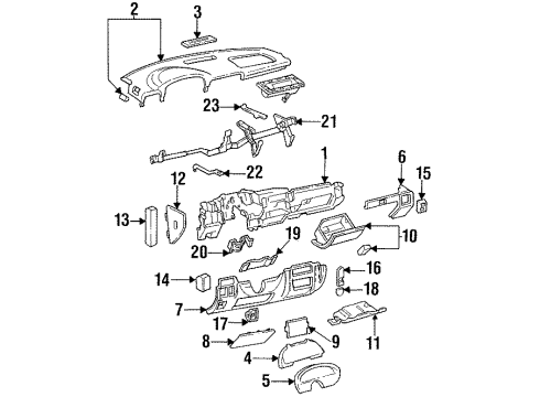 1995 Chevrolet Impala Instrument Panel Heater & Air Conditioner Control Assembly Diagram for 16192891