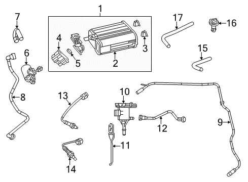 2013 Chrysler 300 Emission Components Front Oxygen Sensor Diagram for 68146512AA