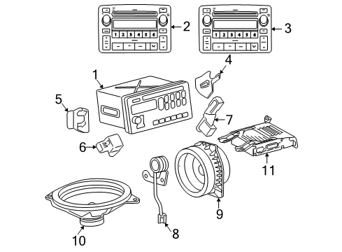2005 Toyota Corolla Sound System Package Tray Speaker Diagram for 86160-02460