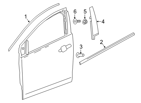 2017 Chevrolet Volt Exterior Trim - Front Door Upper Molding Diagram for 84195655