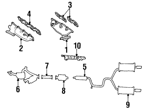 1996 Lincoln Continental Exhaust Components, Exhaust Manifold Flex Tube Diagram for F5OY-5G203-A
