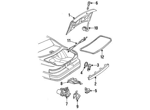 1992 Buick Roadmaster Trunk Lid Lamp Asm-Rear Compartment Courtesy *Includes Switch Diagram for 10268235