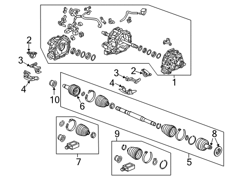 2019 Acura RLX Axle & Differential - Rear Rubber, Left Rear Motor Mounting (Front ) Diagram for 50720-TY3-A01