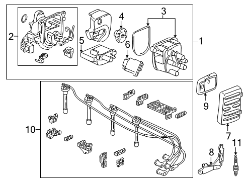 2001 Acura Integra Powertrain Control Spark Plug (Pk20Pr-L11) (Denso) Diagram for 98079-5615H