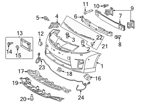 2011 Toyota Prius Automatic Temperature Controls Bumper Cover Diagram for 52119-47917