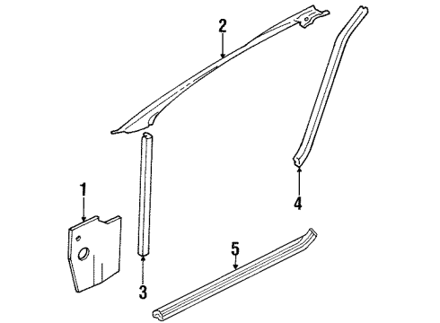 1996 Nissan 300ZX Interior Trim - Pillars, Rocker & Floor Garnish-Windshield Pillar, LH Diagram for 76912-30P00