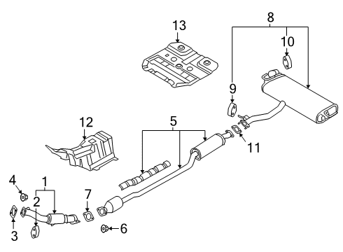 2022 Hyundai Kona Exhaust Components MUFFLER ASSY-FRONT Diagram for 28610-J9NB0