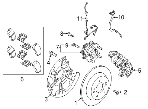 2021 Hyundai Kona Brake Components Cable Assembly-ABS.EXT, RH Diagram for 58960-J9000