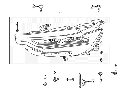 2022 Buick Envision Headlamp Components Composite Assembly Diagram for 85115821
