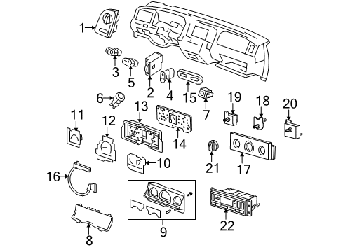 2004 Ford Crown Victoria Instruments & Gauges Instrument Cluster Diagram for 1W3Z10890BA