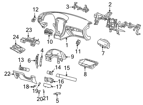 2004 Ford Thunderbird Instrument Panel Power Outlet Cover Diagram for 1L2Z-19A487-AAA