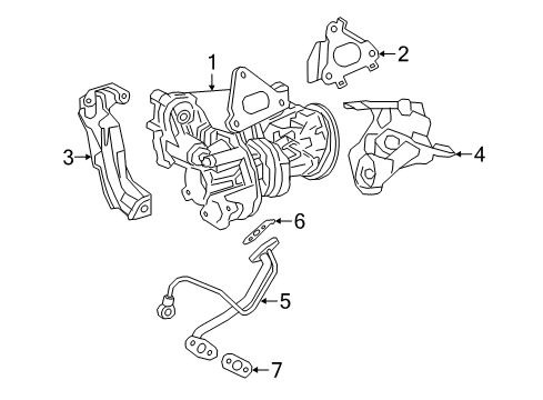 2018 Lexus LS500 Turbocharger Pipe Assembly Gasket Diagram for 15472-70010