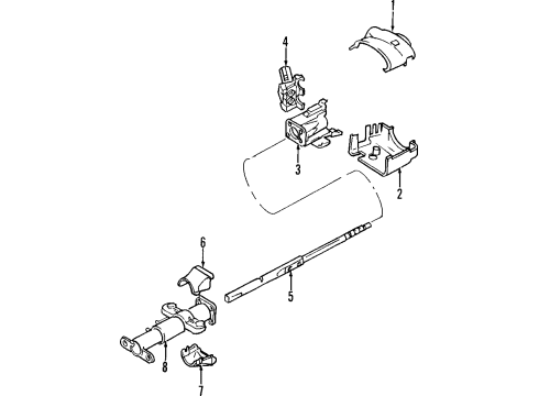 1997 GMC Jimmy Steering Column & Wheel Cover, Steering Column Lower Trim Diagram for 26055090