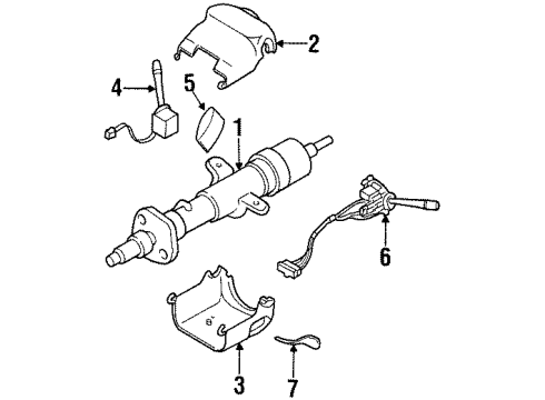 1998 Oldsmobile Intrigue Cruise Control System Column Asm, Steering Diagram for 26068142