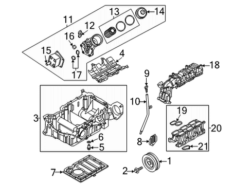 2022 Genesis GV70 Engine Parts Cover-Bell Housing Diagram for 21514-3C101