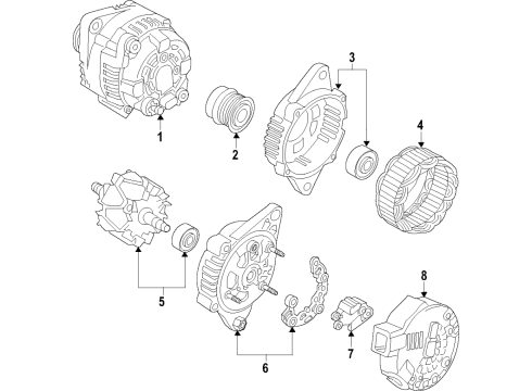 2018 Hyundai Sonata Alternator Pulley-Generator Diagram for 373212G051