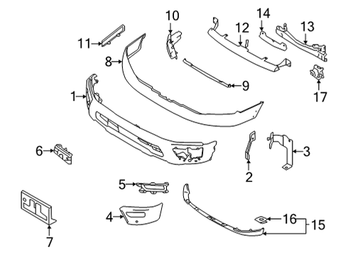 2021 Nissan Titan Bumper & Components - Front Bumper Front RH Diagram for 62024-9FV0H