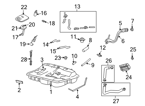 2006 Kia Optima Fuel Supply Fuel Tank Assembly Diagram for 311502G110