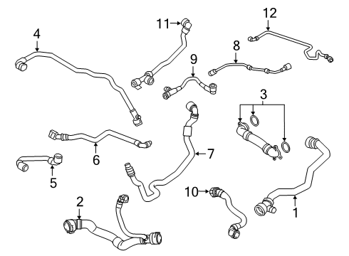 2021 BMW 740i Hoses & Pipes PIPE, RADIATOR-EXPANSION TAN Diagram for 17128678495