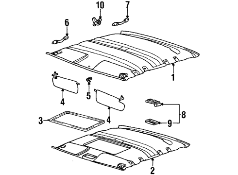 1996 Saturn SL2 Interior Trim - Roof Lamp Asm, Dome *Light Warm G Diagram for 21303732