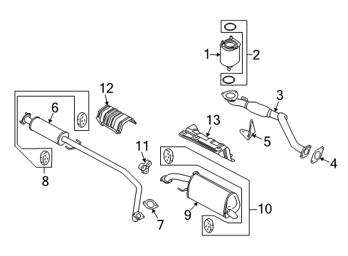 2007 Chevrolet Aveo Exhaust Components Resonator & Pipe Insulator Diagram for 96476049